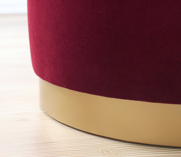 Atelier Del Sofa Puf de Terciopelo Rojo Claret Atelier Del Sofa Puf de Terciopelo Rojo Claret